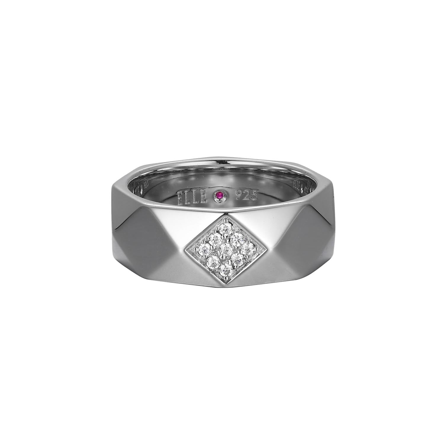 Sterling Silver "Captivate" Rhodium Plated Cubic Zirconia Band Ring - Size 7