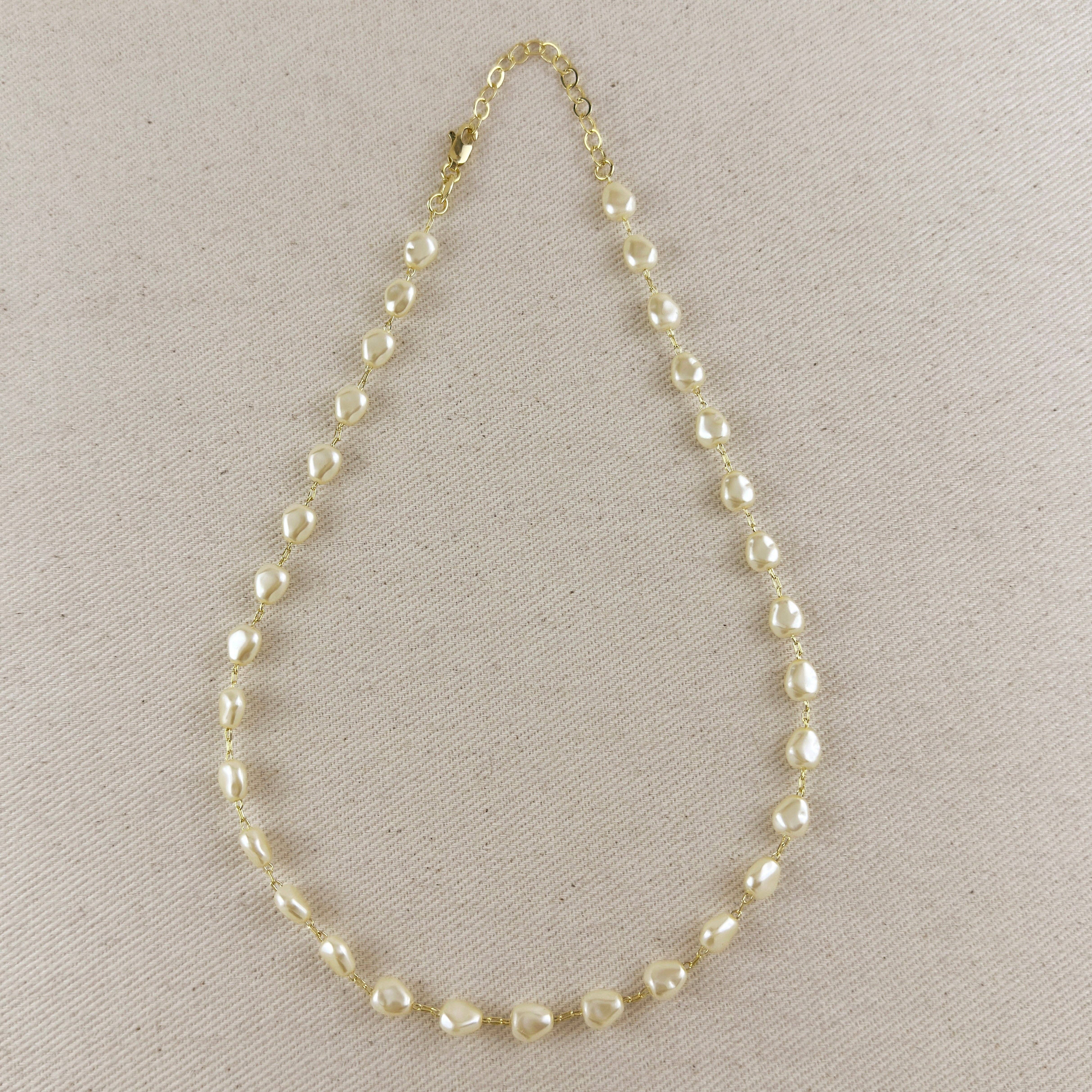 18K Gold Filled Baroque Pearl Necklace