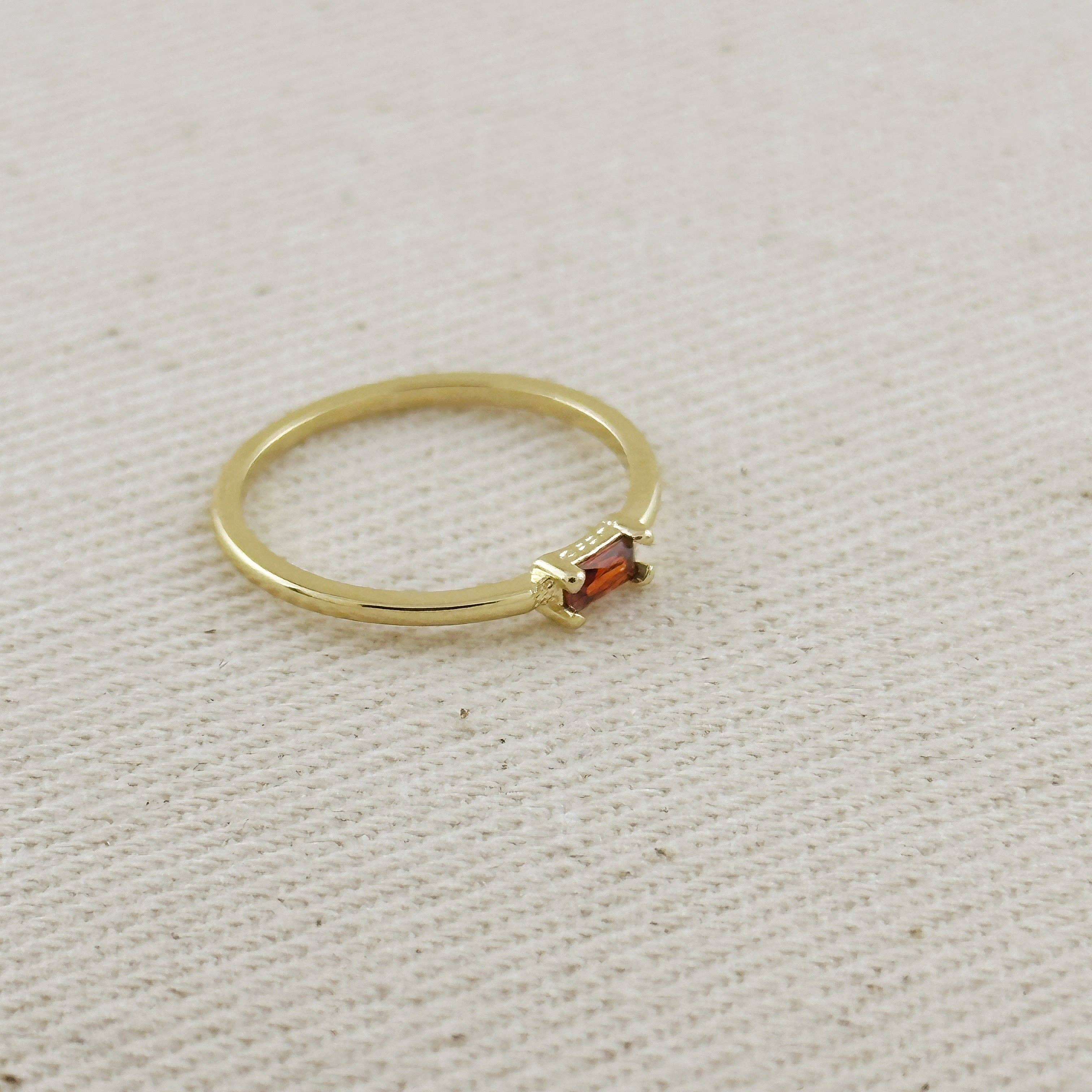 18kGold Filled Birthstone Rings - April - Crystal / 10