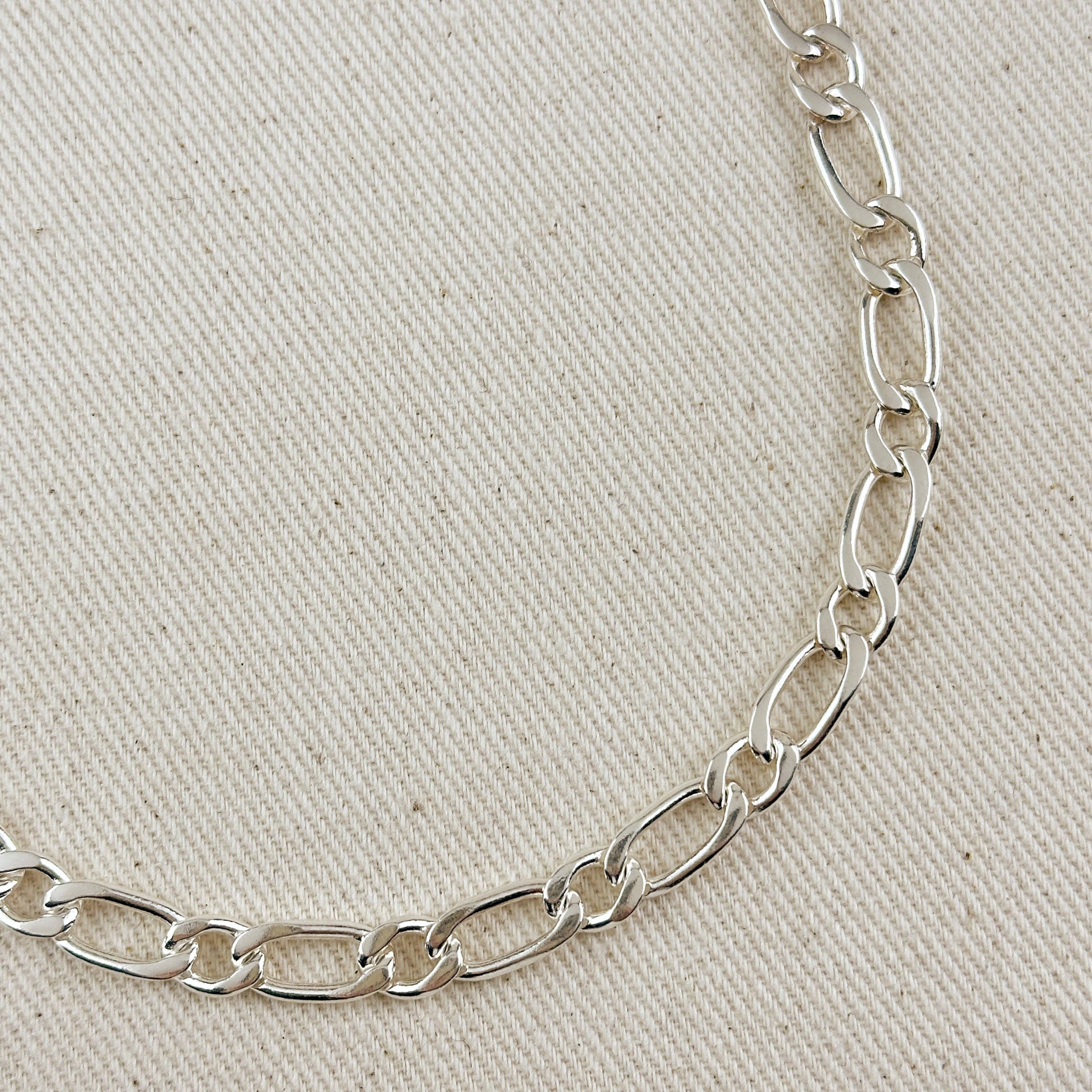 Sterling Silver Figaro 1x1 Chain 7.3mm