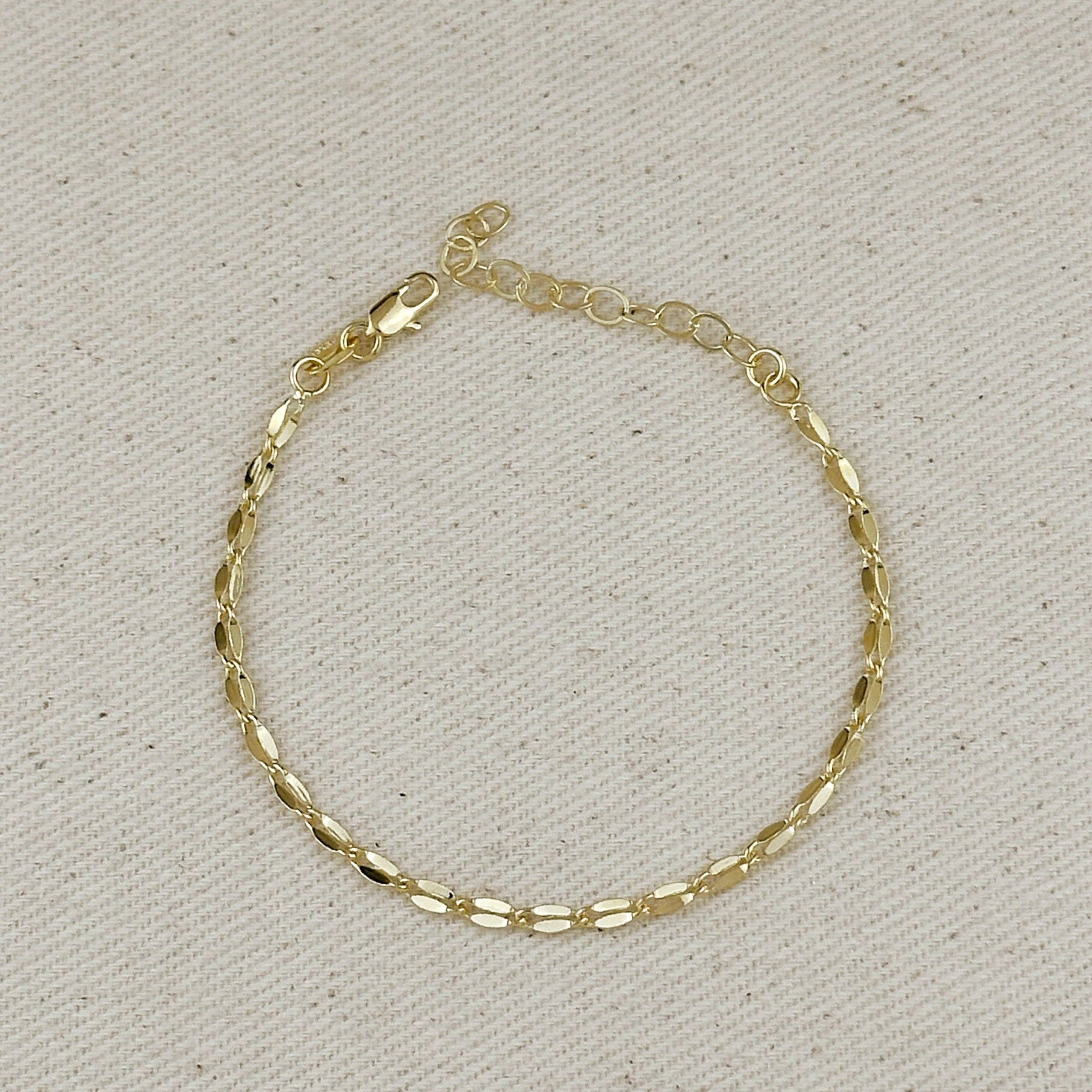 18k Gold Filled 3mm Fancy Chain Bracelet