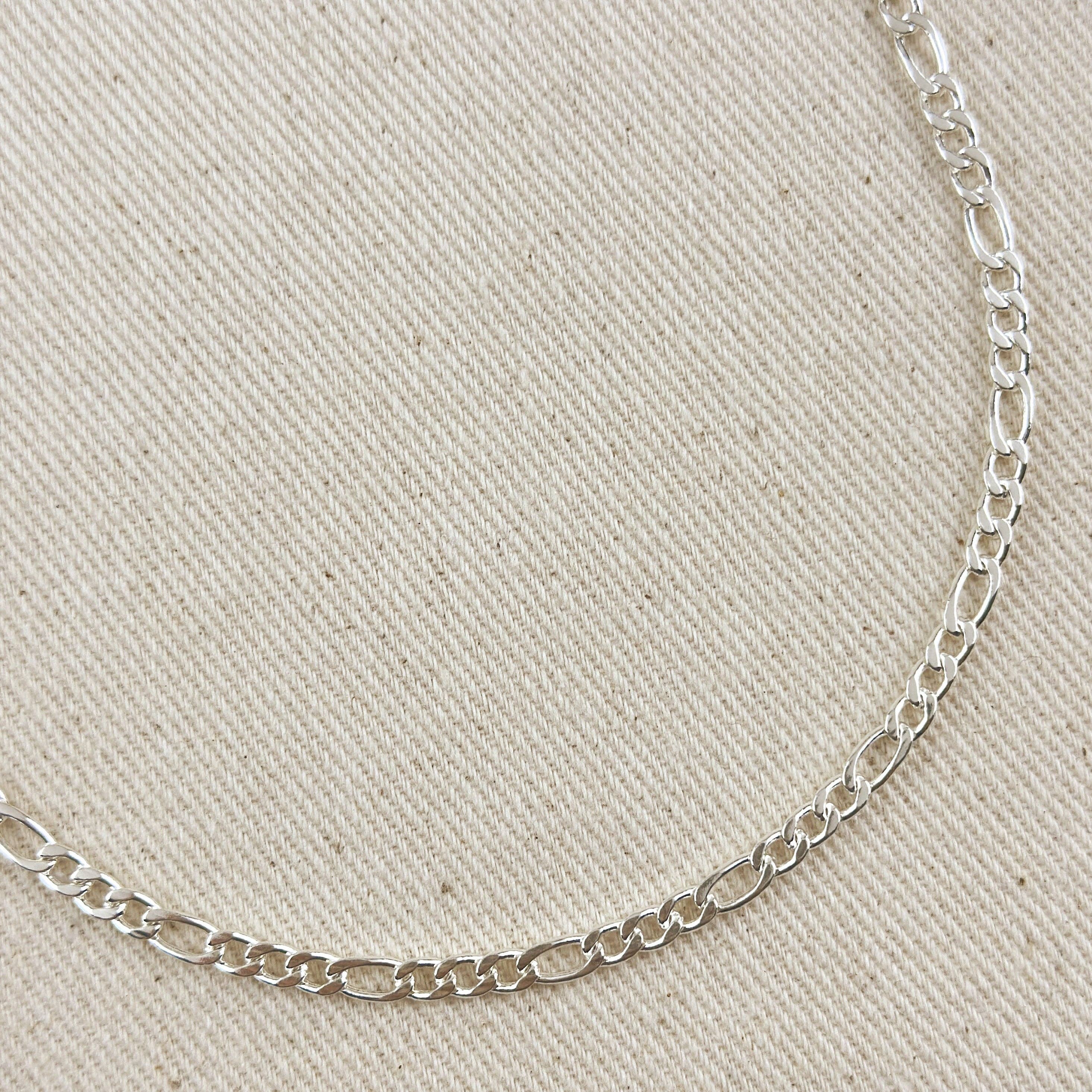 Sterling Silver Figaro 3x1 Chain 3.7mm
