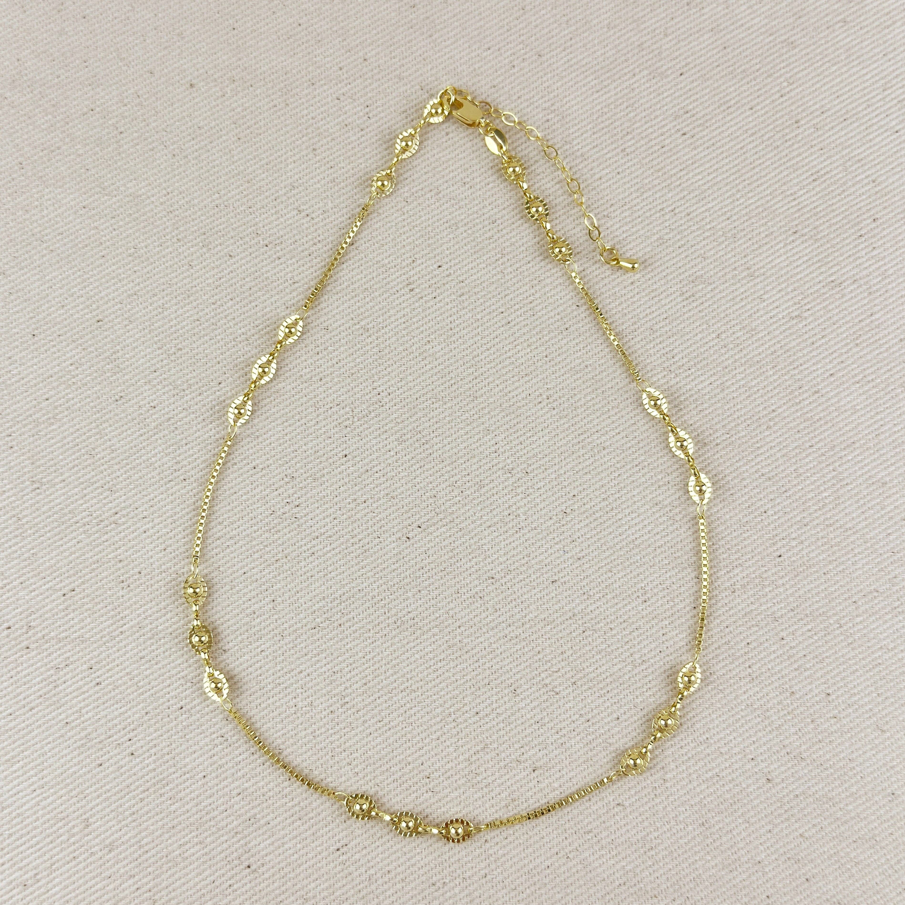 18k Gold Filled Saturn Chain Necklace