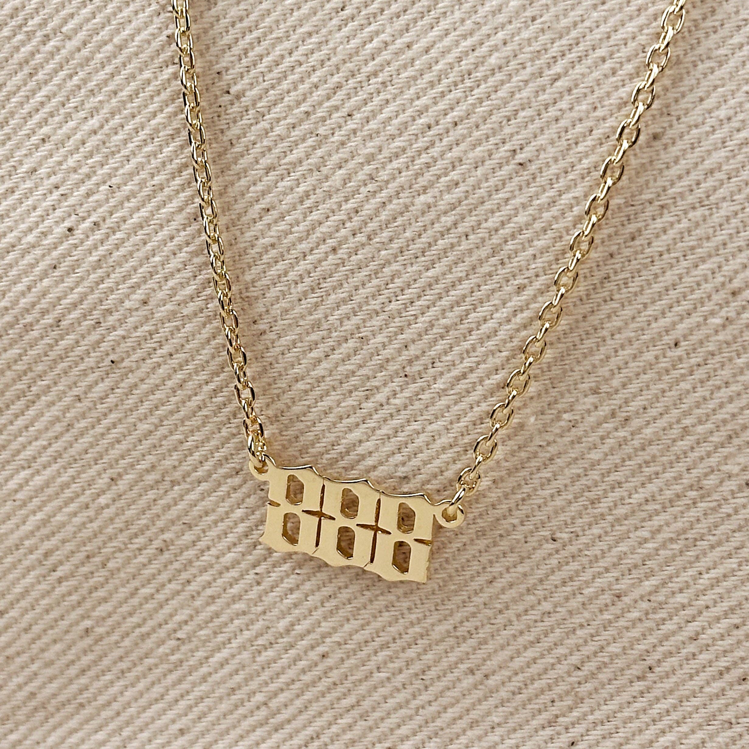 18k Gold Filled Angel Number Necklace - 111