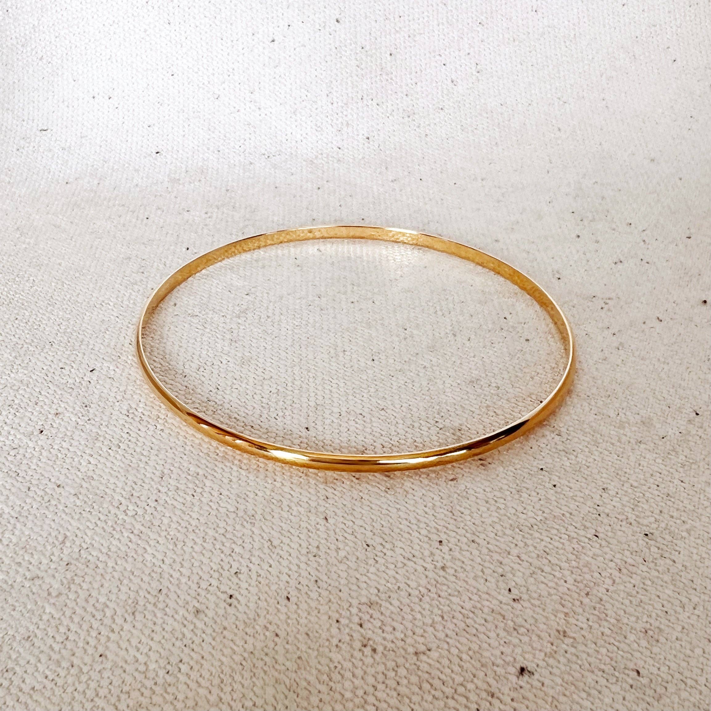 Plain 18k Gold Filled Classic Bangle - 65mm