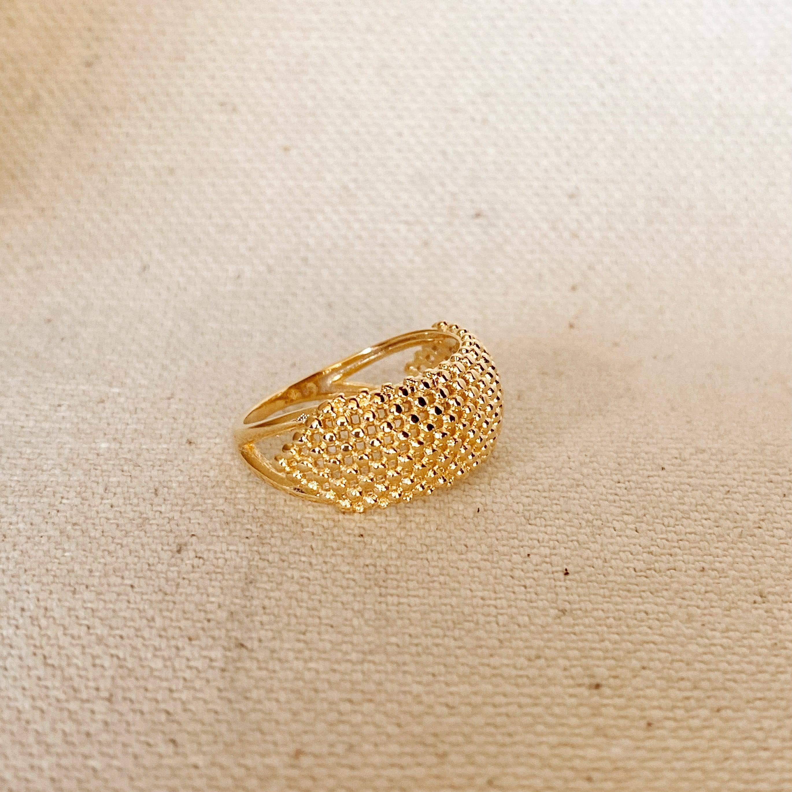 18k Gold Filled Bead Cluster Ring - _mobile: 8px;">