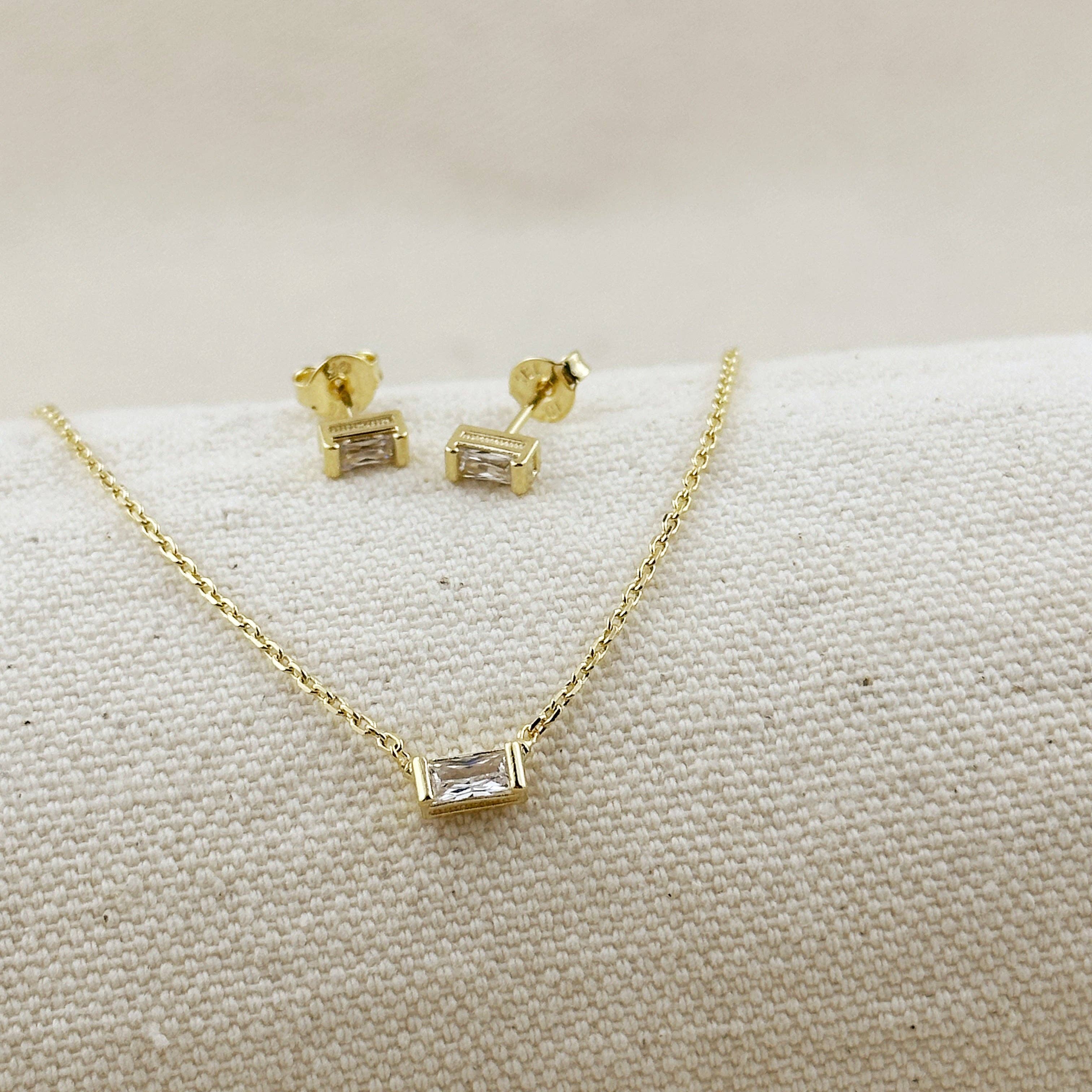 18k Gold Filled Celebration Birthstone Sets - Special Black Onyx CZ