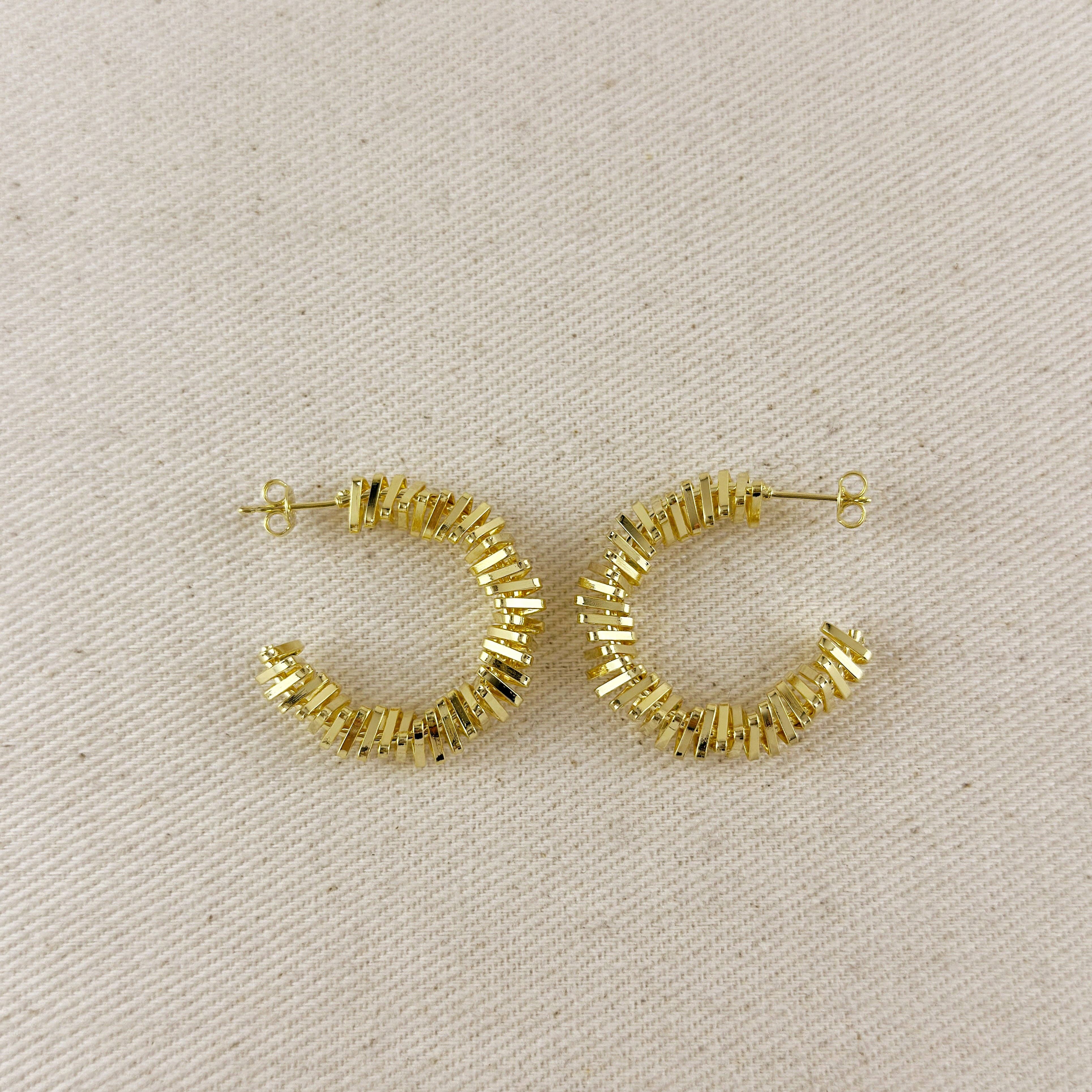 18k Gold Filled Twisted Shapes C-Hoop Earrings