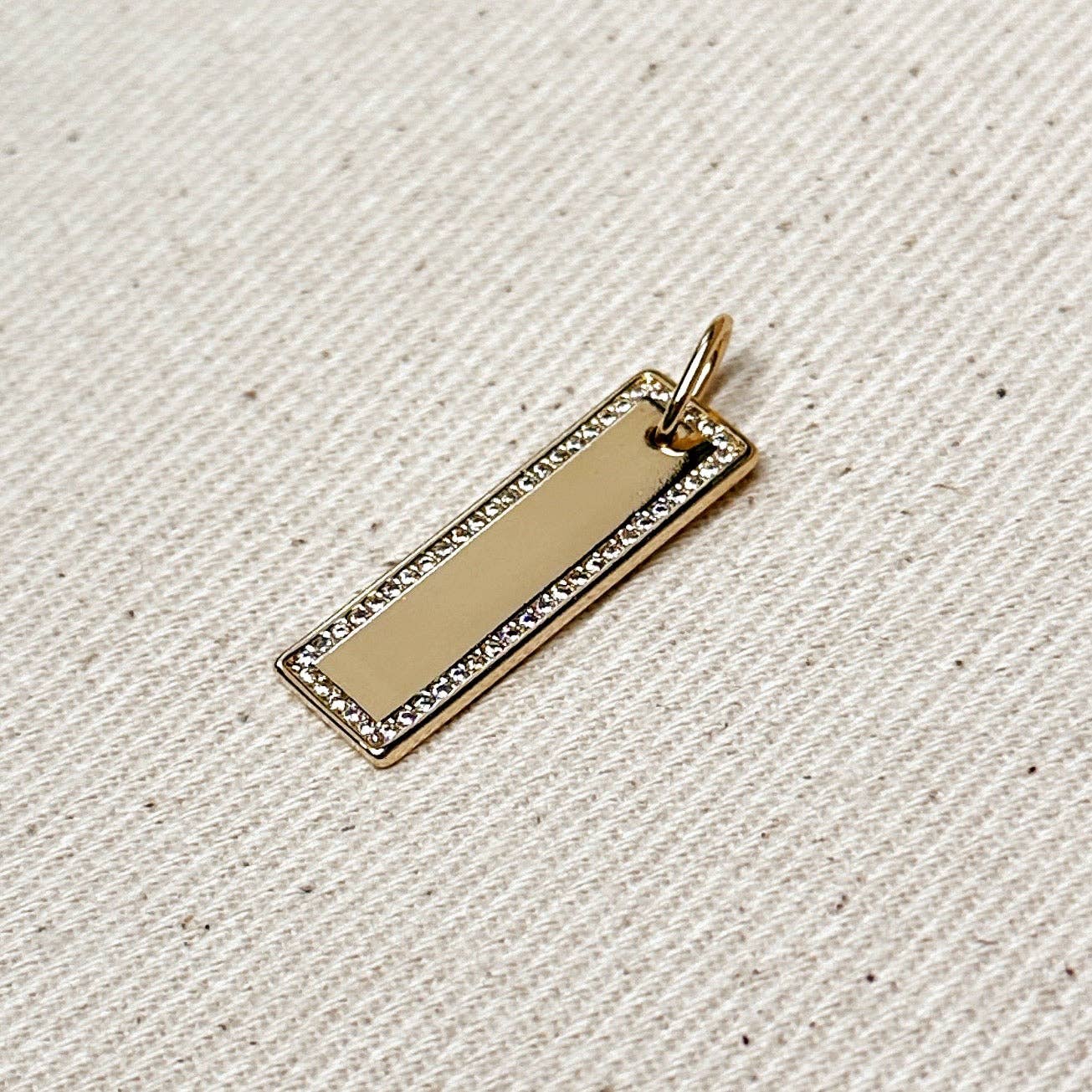 18k Gold Filled Cz Bar Pendant