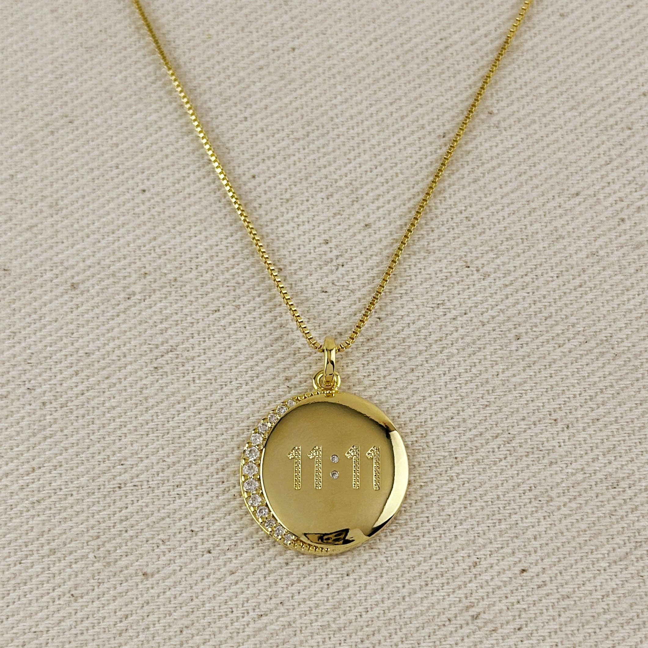 18k Gold Filled 11:11 Synchronicity Necklace - 16 inches