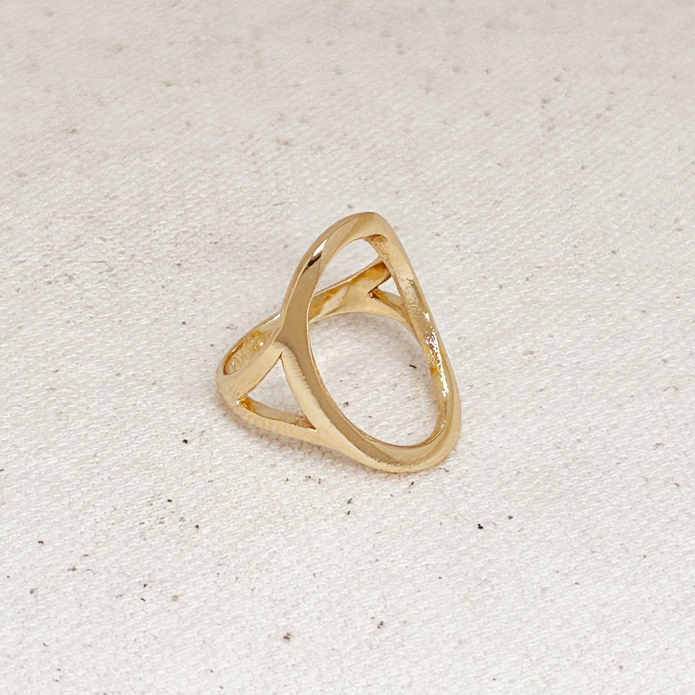 18k Gold Filled Oval Geometric Ring - 10