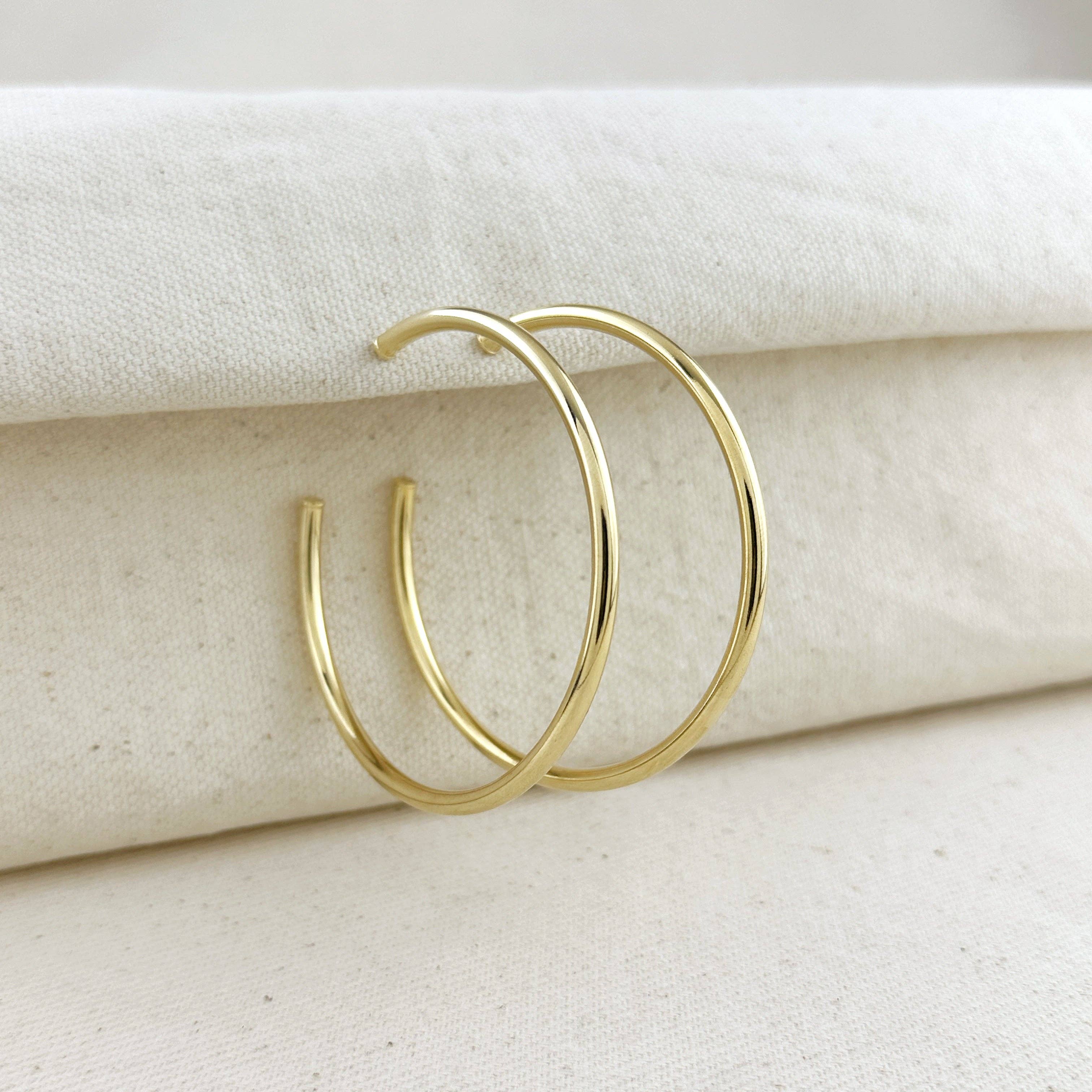 18k Gold Filled 60mm New Wave Hoop