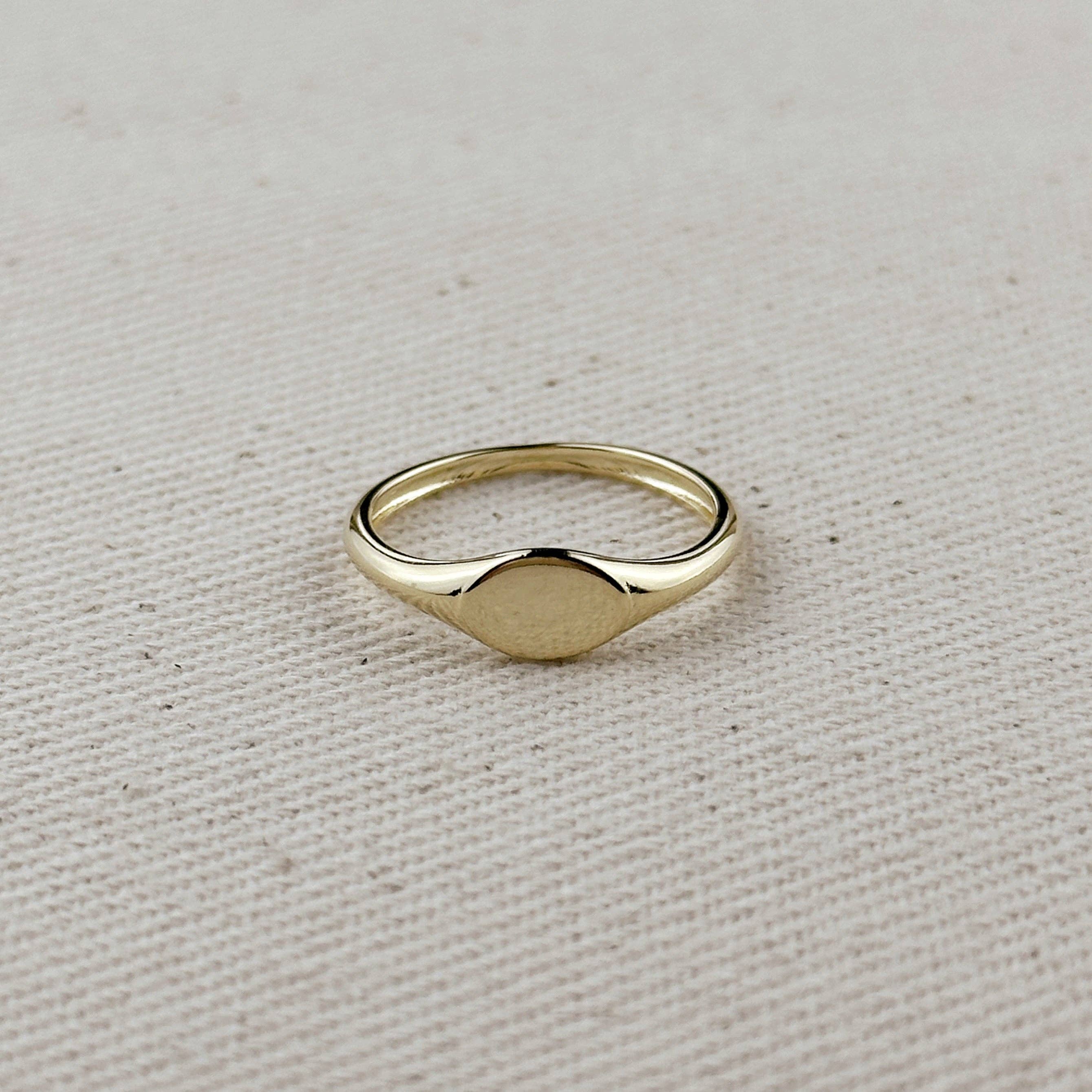 18k Gold Filled Signet Ring - 4.5