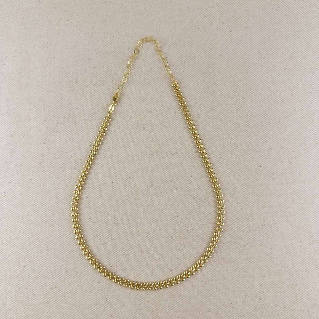 18k Gold Filled Leaf Choker Necklace - Leaf Choker