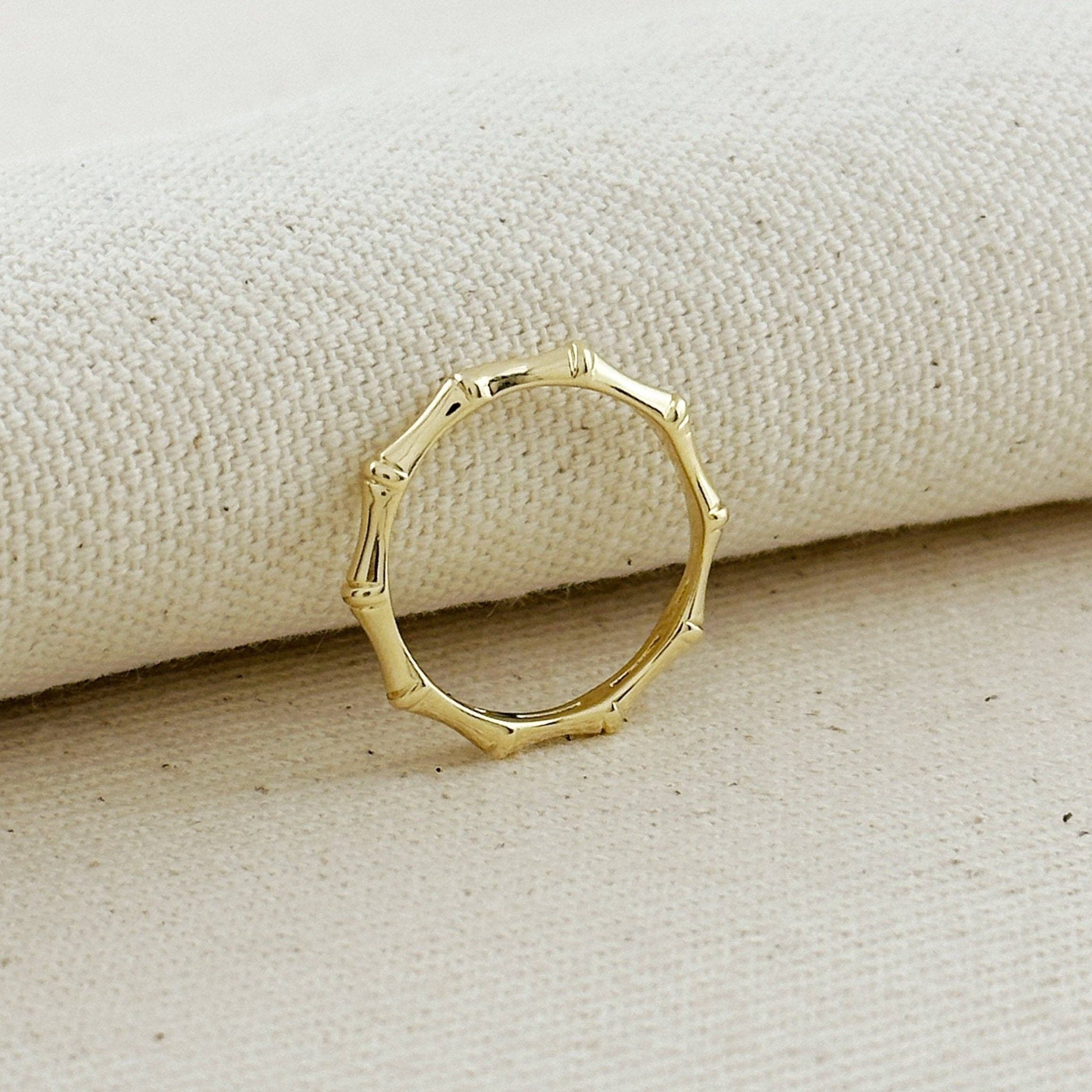 18k Gold Filled Bamboo Band Ring - 9