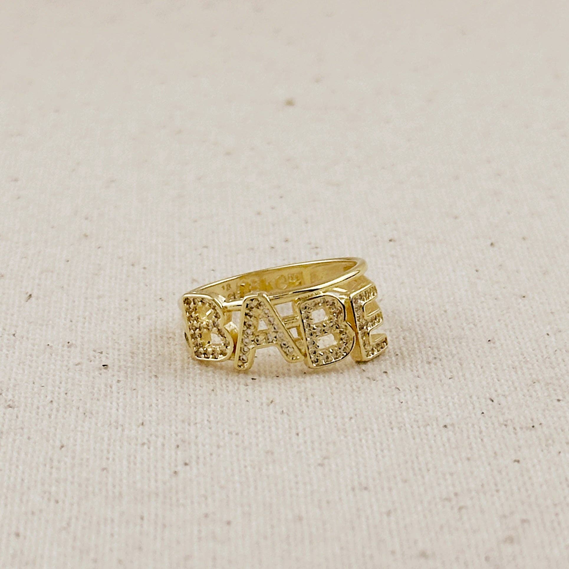 18k Gold Filled Cz Babe Ring
