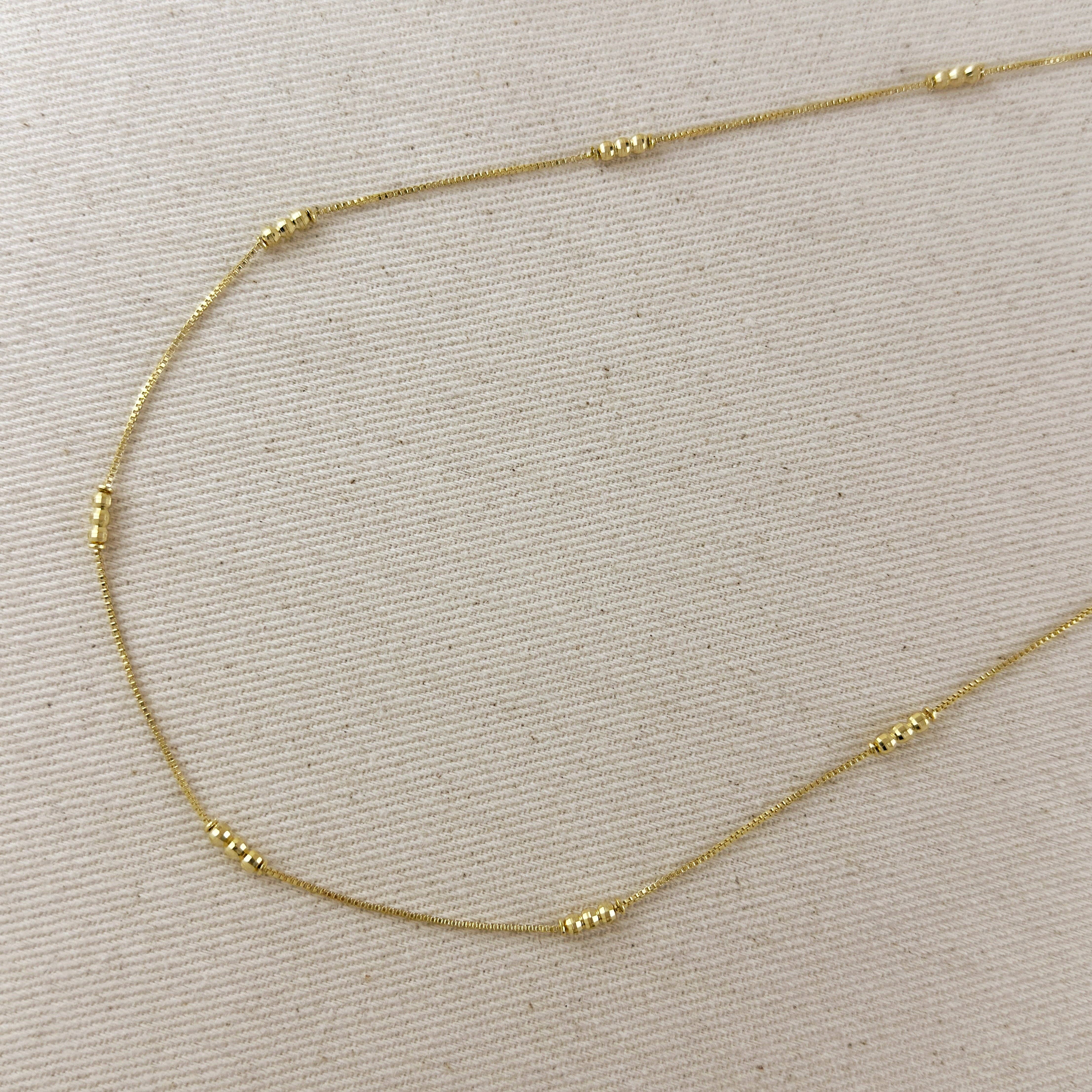 18k Gold Filled Bead Detailed Belly Chain