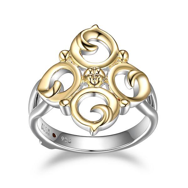 RR4LACE97-W-8 Sterling Silver VENICE Filigree Two Tone Ring Size 8