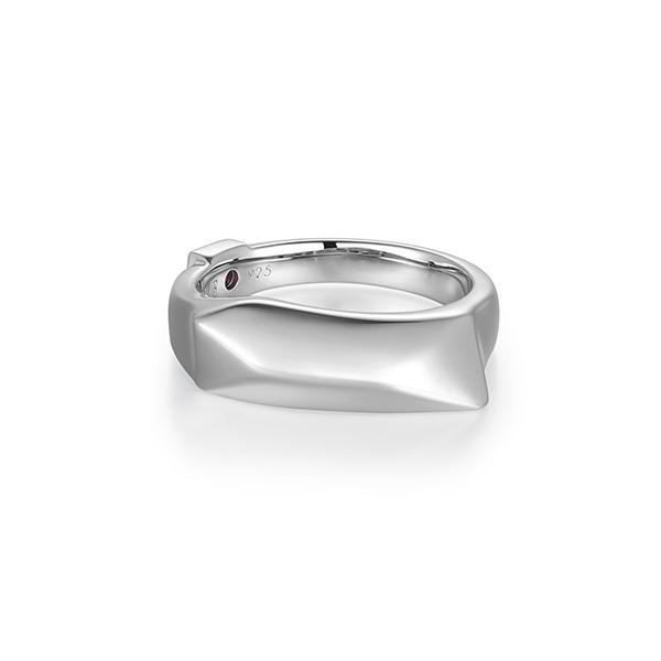 RR4LAK6A0-W-6 Sterling Silver PEAK High Polished Polygon Ring Size 6