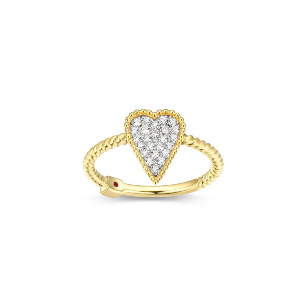 R34LAJ0-Y-7 Long Love Cubic Zirconia Elongated Heart Twist Band Ring Size 7