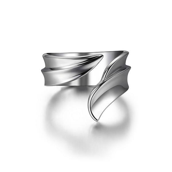 RR4LA85A0-W-7 Sterling Silver Twisted Shell Ring Size 7