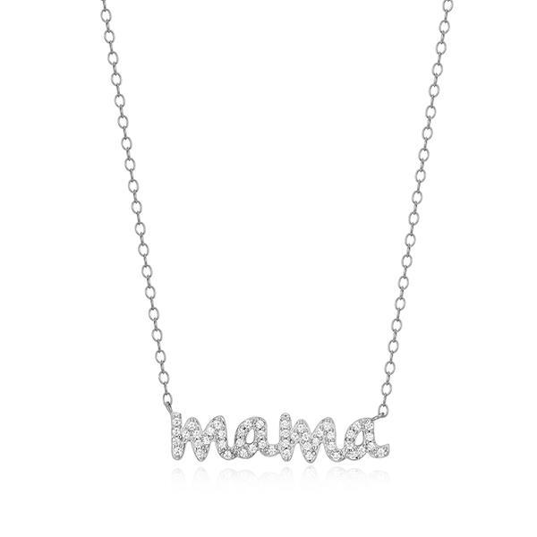 CJ Monte sterling silver labcreated diamond mama necklace