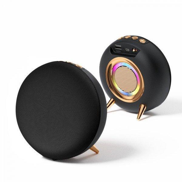 Jam Anywhere Wireless Bluetooth Subwoofer Portable, Colorful, Packed with Clear Sound, and Colorful Night Light KIBS36D for Universal Cell Phone And Bluetooth Device - Black