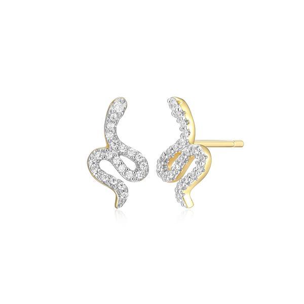 CJ Monte sterling silver labcreated diamond snake stud earrings