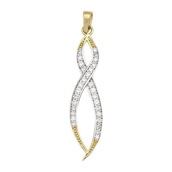 10K Gold CZ Fashion Pendant - 10KY
