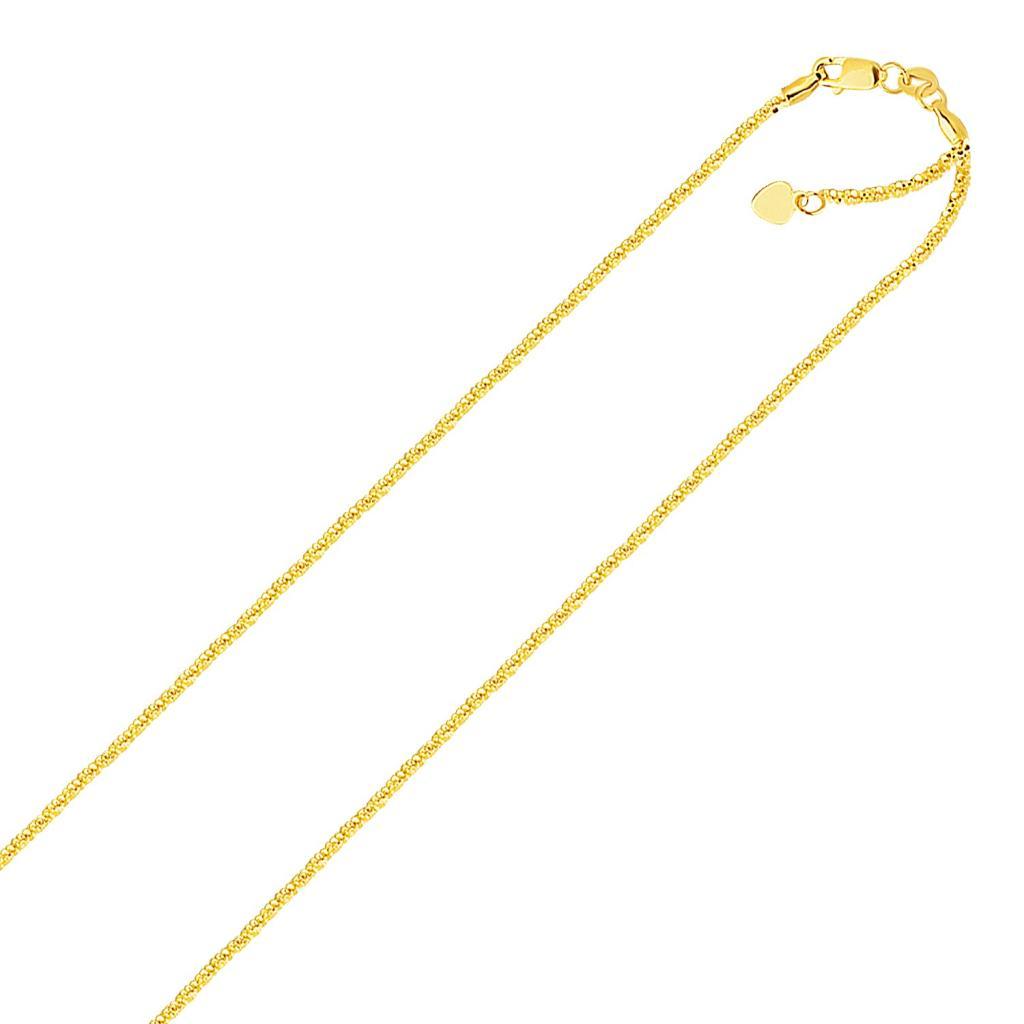 14k Yellow Gold Adjustable Sparkle Chain (1.20 mm) -22"