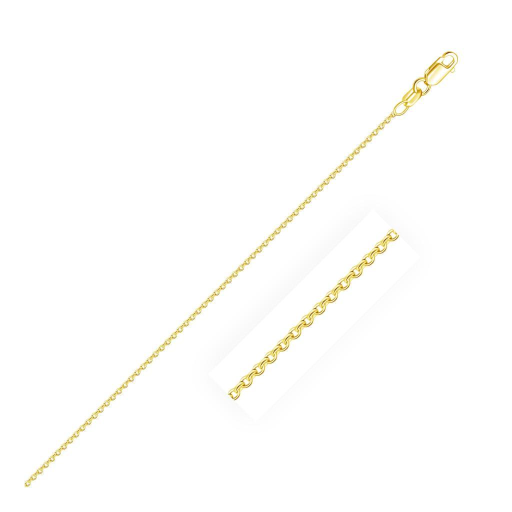 18k Yellow Gold Round Cable Link Chain (0.97 mm) -18"
