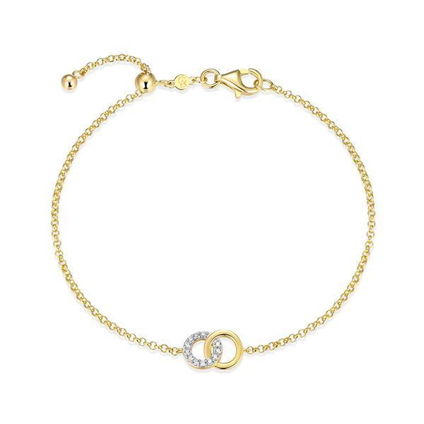CJ Monte sterling silver labcreated diamond interlocking circles adjustable bracelet