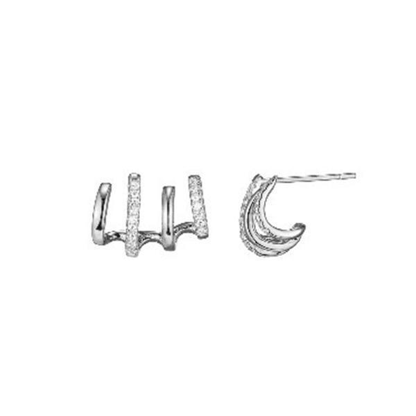 Diamondlite Cubic Zirconia 4-in-1 Illusion Earrings - Silver