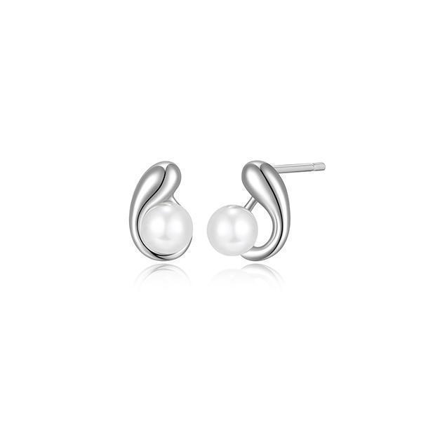 ER2LCPT-W "Caramel" Pear Shape Drop and 5mm Pearl Stud Earrings