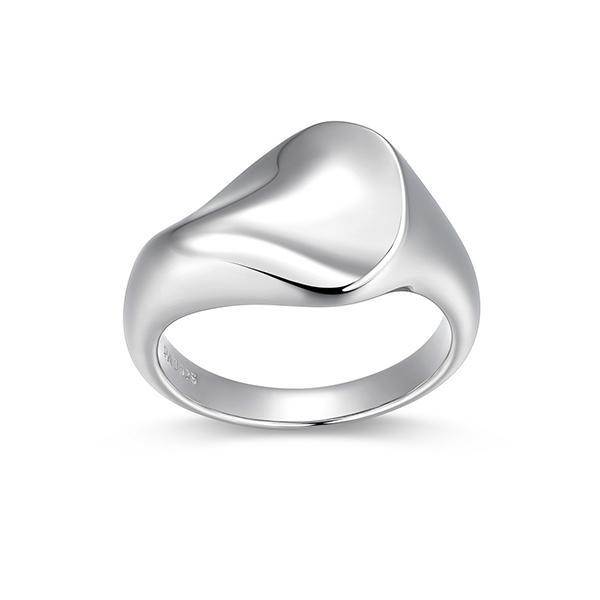 RR4AQWMA0-W-8 Sterling Silver Organic Sculpted Ring Size 8
