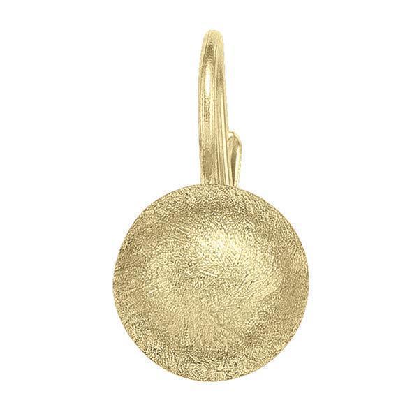 14K Gold Sphere Shaped Drop Earrings - 14KY