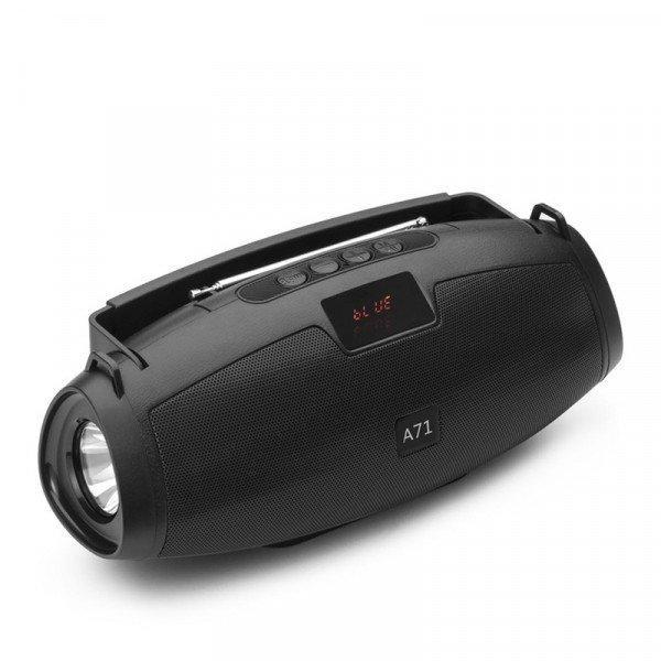 Multifunction Large Carry Flash Light Portable Bluetooth Speaker KIYGA71 for Phone, Device, Music, USB - Black