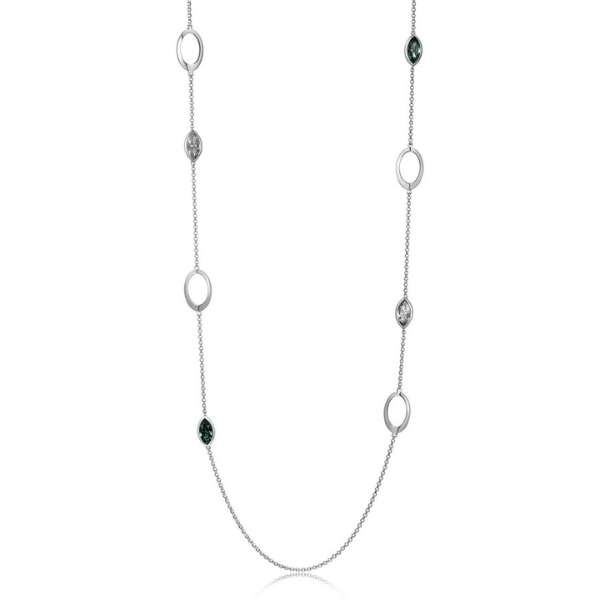 NR0LBG89-W Expression Erinite Swarovski Crystal Station Necklace