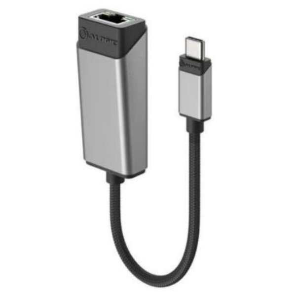 MS53204 Adapter USB-C Male to RJ45 Gigabit Ethernet Female with Short Cable Extension 6in