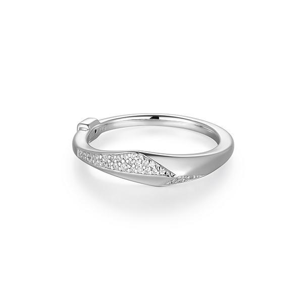 RR4LAK500-W-7 Sterling Silver PEAK Polygon Cubic Zirconia Ring Size 7