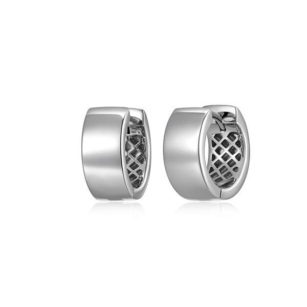 Sterling silver CJ Ethos BASIC rhodium plated 13mm hoop earrings