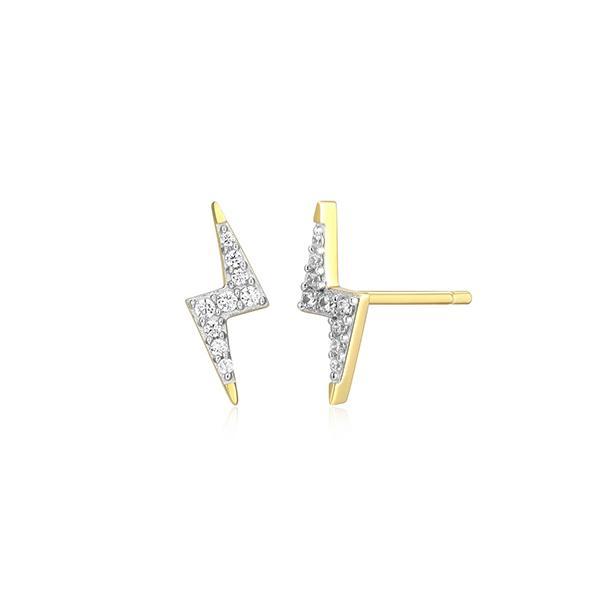 CJ Monte sterling silver lab-created diamond lightning bolt stud earrings