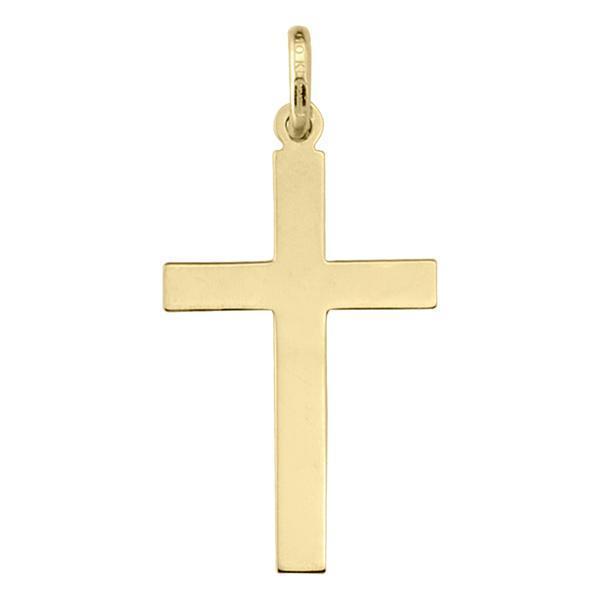 14K Gold Cross Pendant - 14KY