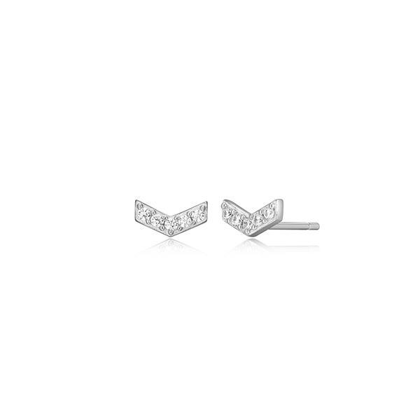 CJ Monte sterling silver lab-created diamond Vstud earrings