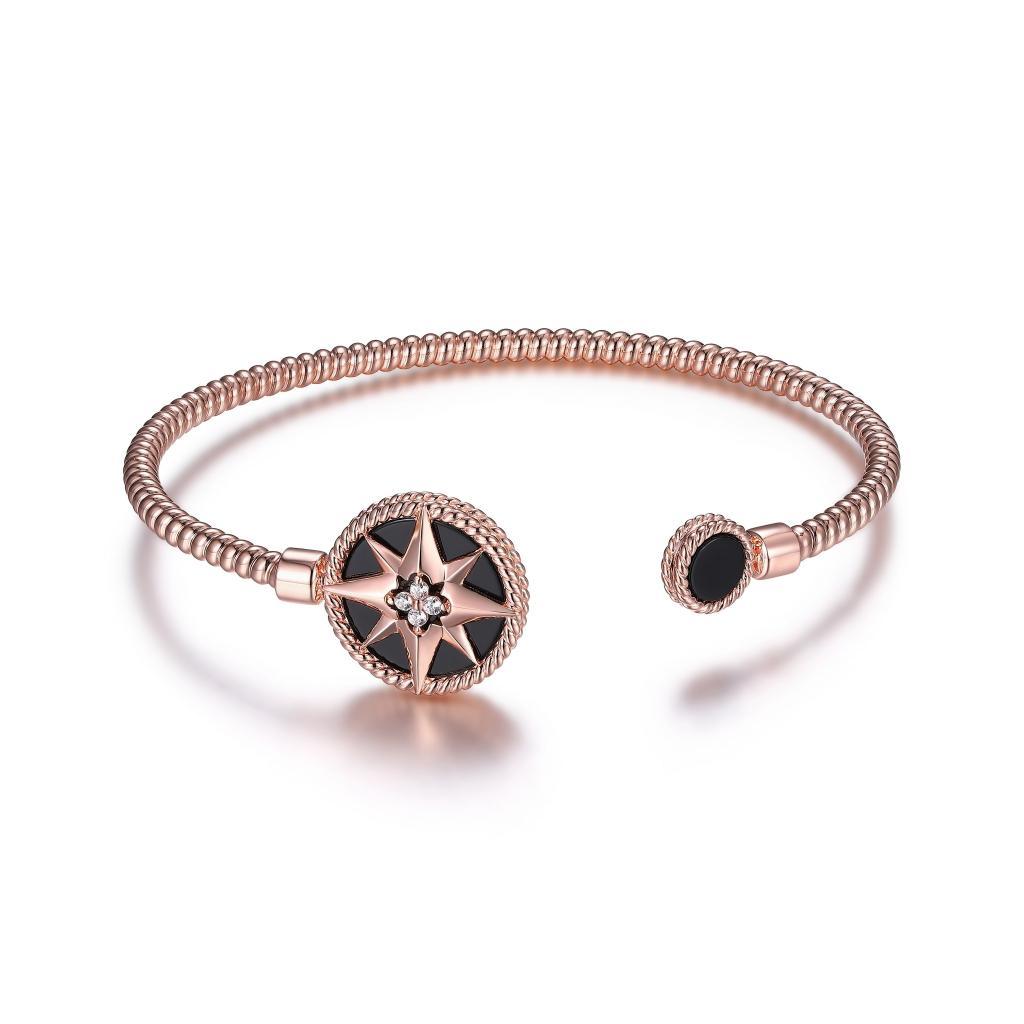 BCGS1Q17Z-2T Stella Black Agate CZ Cuff