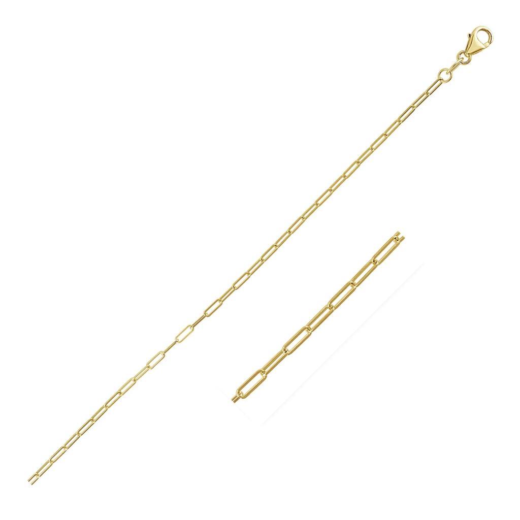 18K Yellow Gold Fine Paperclip Chain (1.50 mm) - 16"