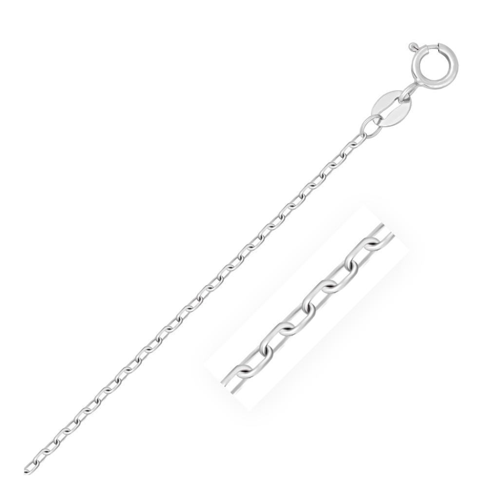 14k White Gold Faceted Cable Link Chain (1.20 mm) - 16"