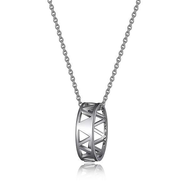NR3LAHZA0-W-18 Sterling Silver Small Circle Necklace Size 18
