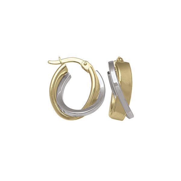 14K Two Tone Gold Hoop Earrings - ETA106 - 2T