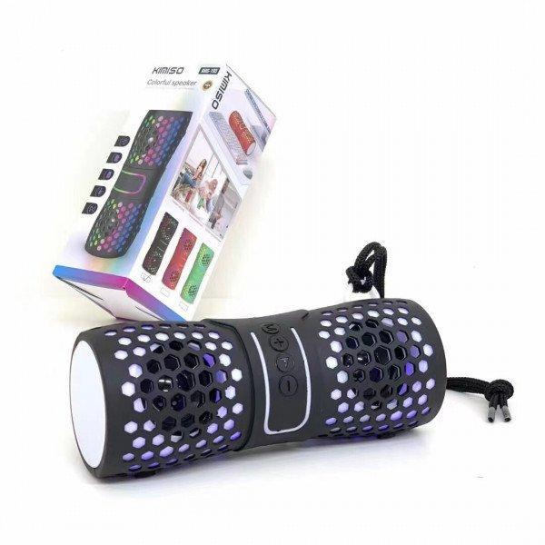 Wireless Bluetooth Speaker: 360 Sound Stereo Soundbar, TF/AUX/USB/FM, LED KIKMS-193 for Universal Cell Phone And Bluetooth Device - Black